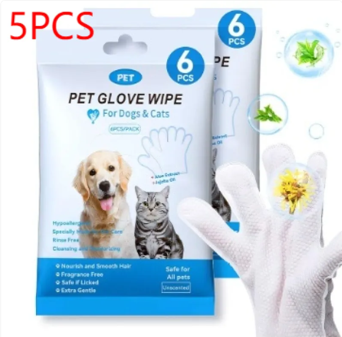 Pet Cleaning Gloves & Wipes